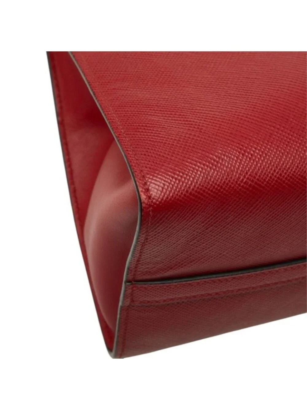 Prada Monochrome Shoulder Bag Red Leather